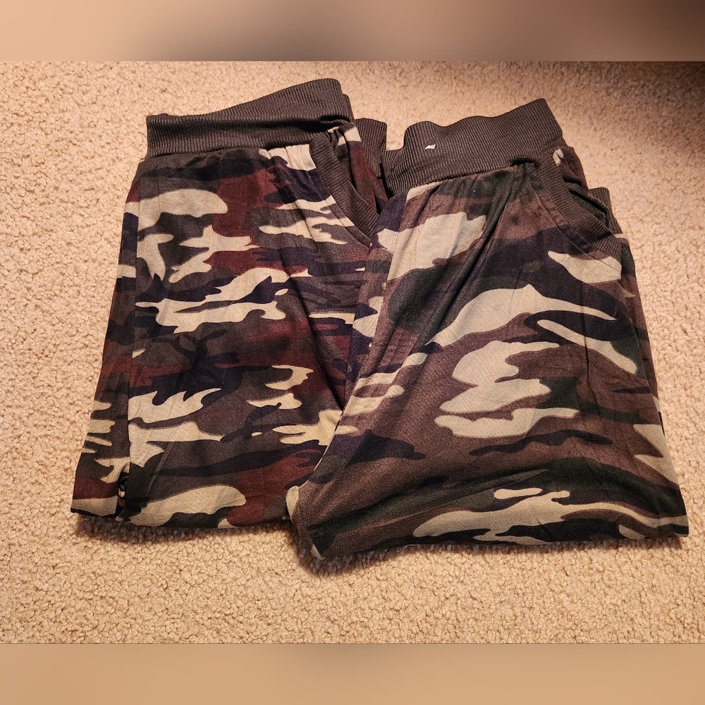 Two womens camo Capri length joggers